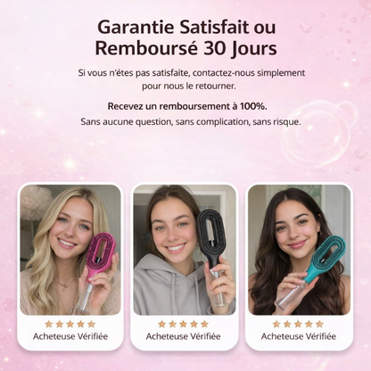 Brushydro Bleu: Brosse Vaporisateur 2-en-1 – Démêle & Hydrate