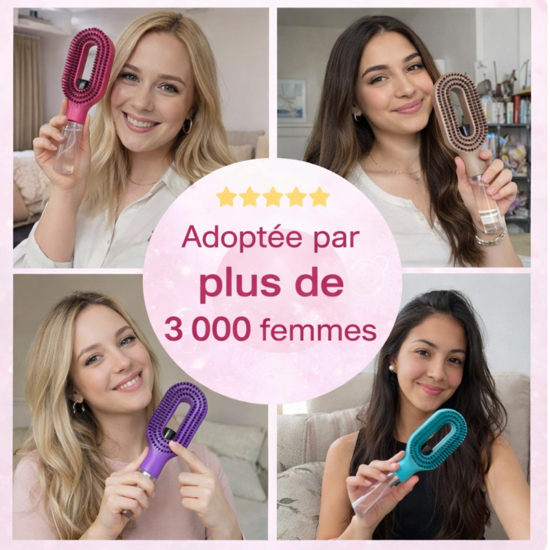 Brushydro Orange: Brosse Vaporisateur 2-en-1 – Démêle & Hydrate
