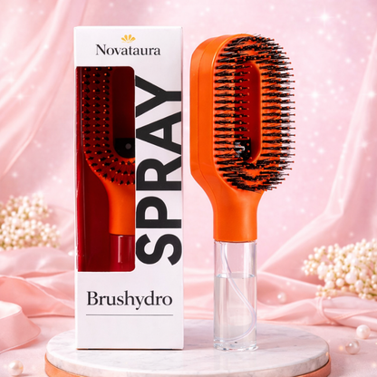 Brushydro Bleu: Brosse Vaporisateur 2-en-1 – Démêle & Hydrate