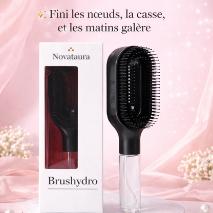 Brushydro Bleu: Brosse Vaporisateur 2-en-1 – Démêle & Hydrate